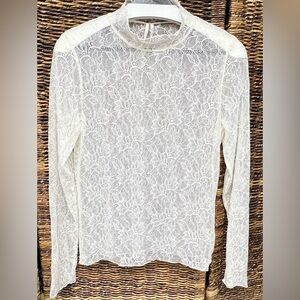 Anthropologie‎ Ivory Lace Blouse, Size: Medium